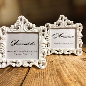 Mini Baroque Frames available at Amore Mio Confetti